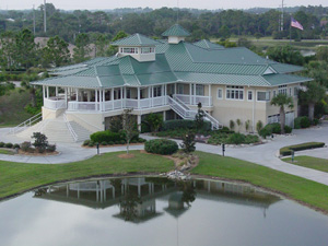 Aerial view of the clubhouse